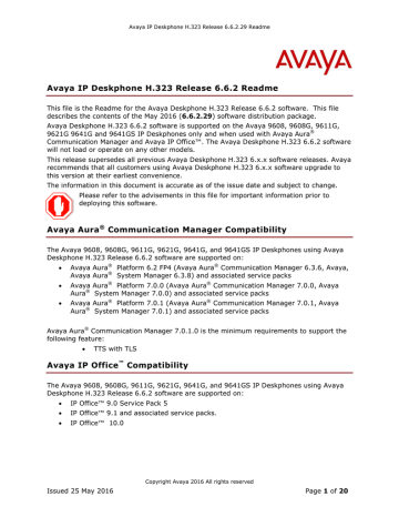9600 H.323 Release 6.6.2 ReadMe | Manualzz