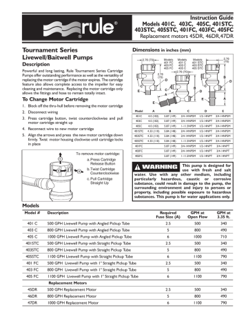 405STC Marine Md Rule STC Tournament Serie Livewell Belüfter Pumps 1,100 GPH 