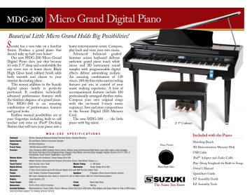 Suzuki Micro Grand MDG-200 Digital Piano Product Detail | Manualzz