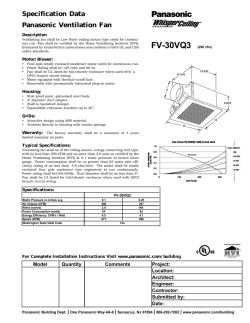 Panasonic Fv 30vq3 Installation Guide User Manual Manualzz 