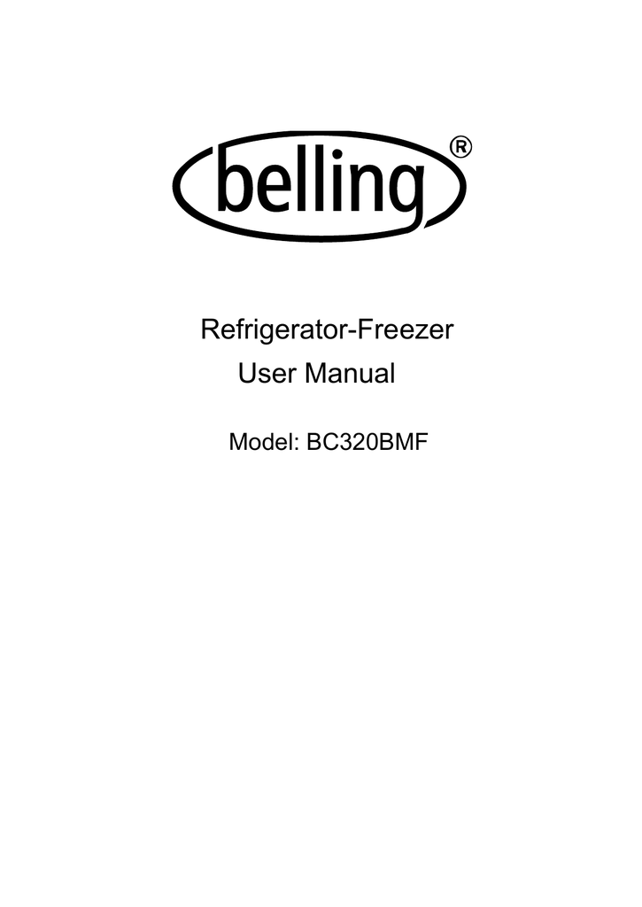 User Manual RefrigeratorFreezer Manualzz