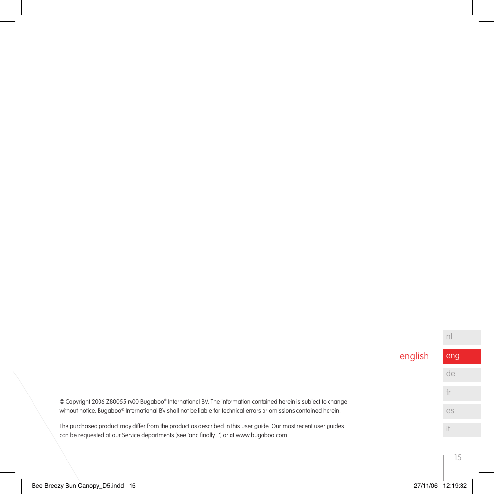 bugaboo bee canopy instructions