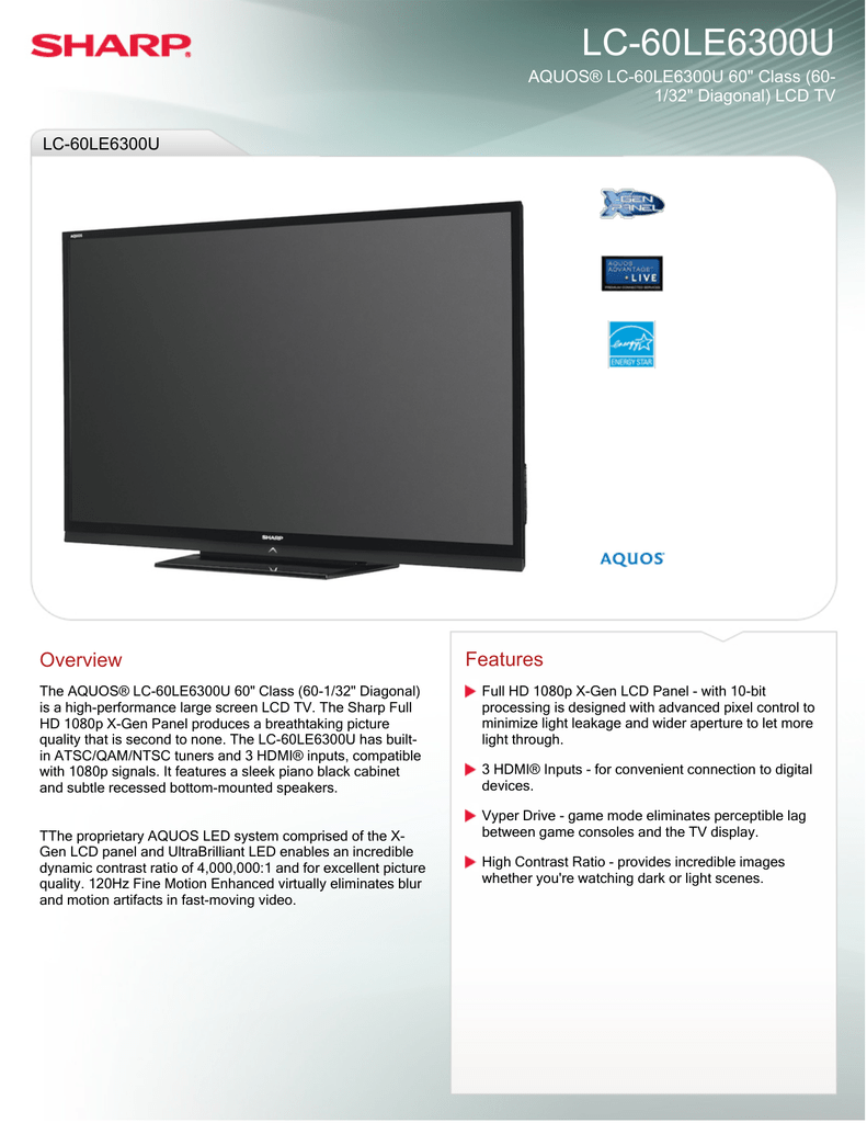 Lc 60le6300u Brandsmart Usa Manualzz Com