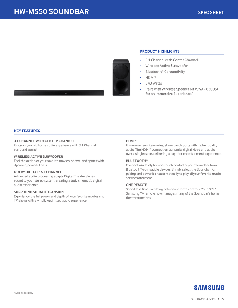 hw m550 soundbar
