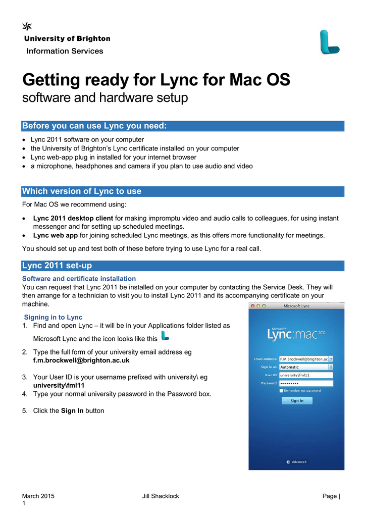 Update Lync For Mac