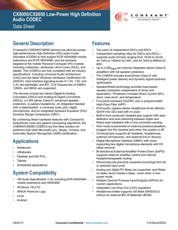 Datasheet - Conexant | Manualzz