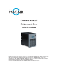MACAIR HX75 thru HX2400 Refrigerated Air Dryer Owners Manual