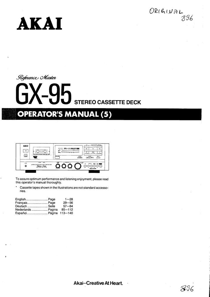 Akai Gx 95 Owners Manual Manualzz
