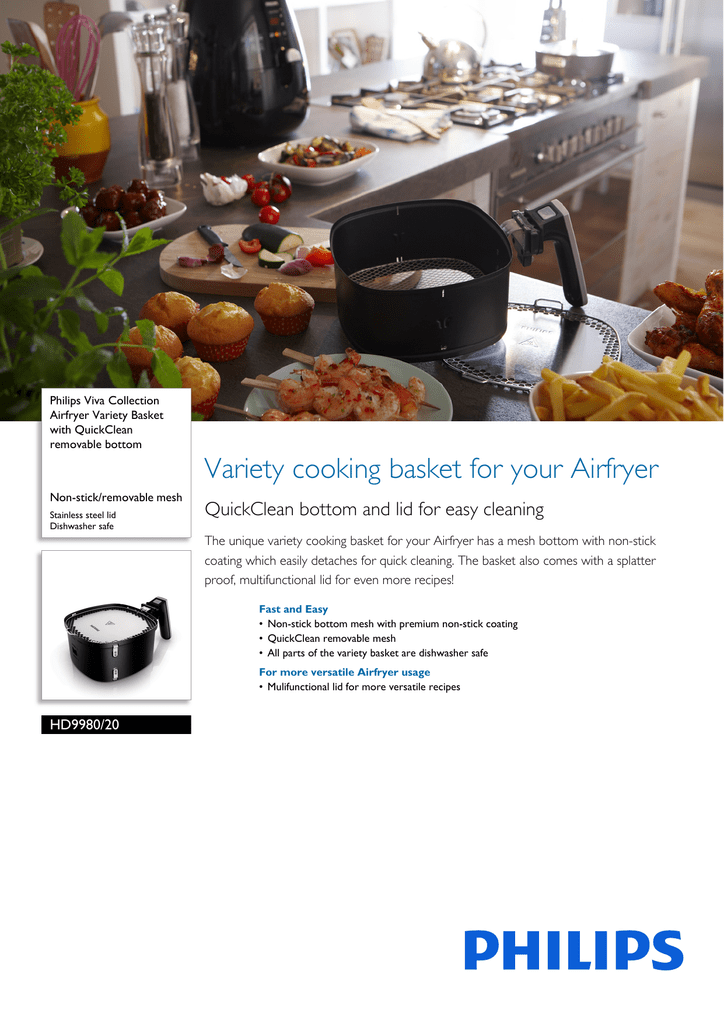 Philips Viva Collection Variety Cooking Basket for Airfryer HD9980