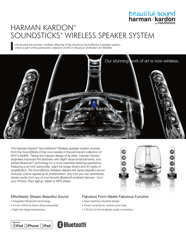 harman kardon soundsticks wireless speaker system