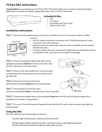 TV Ears DAC Instructions | Manualzz