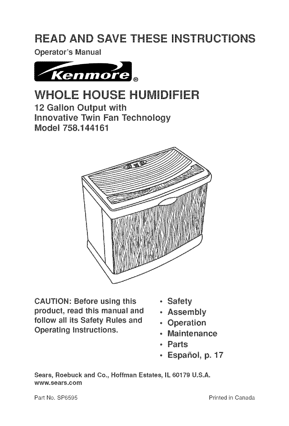 Kenmore Quiet Comfort 758 144131 Owner S Manual Pdf Download Manualslib