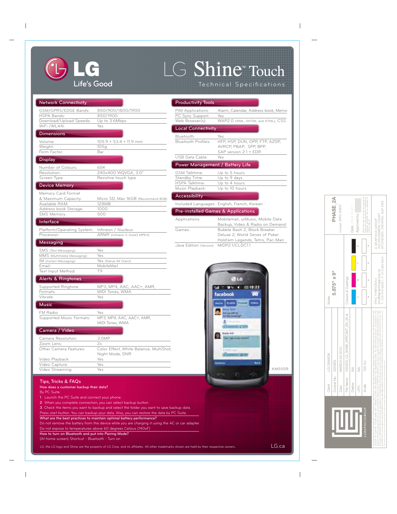Lg Km555 Km555r Argssv Specification Manualzz