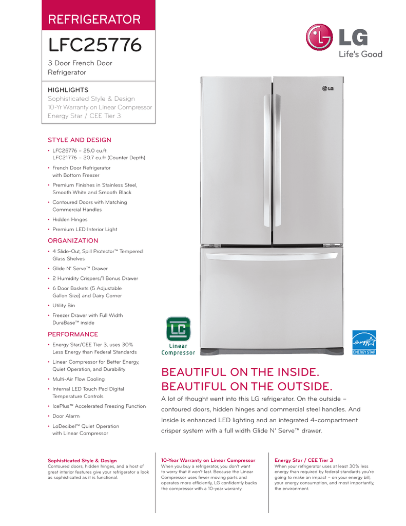 Lg Appliance Lfc25776sb Quick Specs Manualzz Com