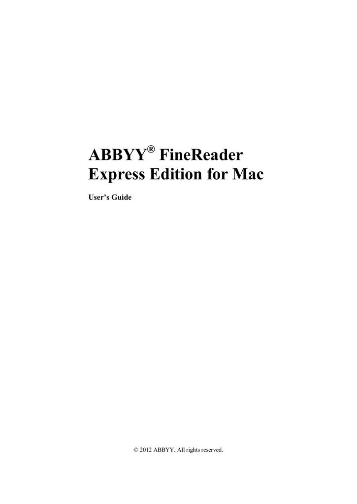 abbyy finereader express edition