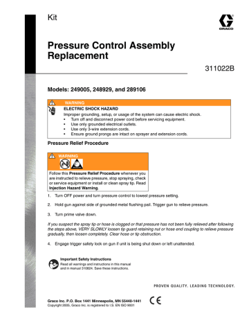 pressure control assembly for all pro paint sprayer