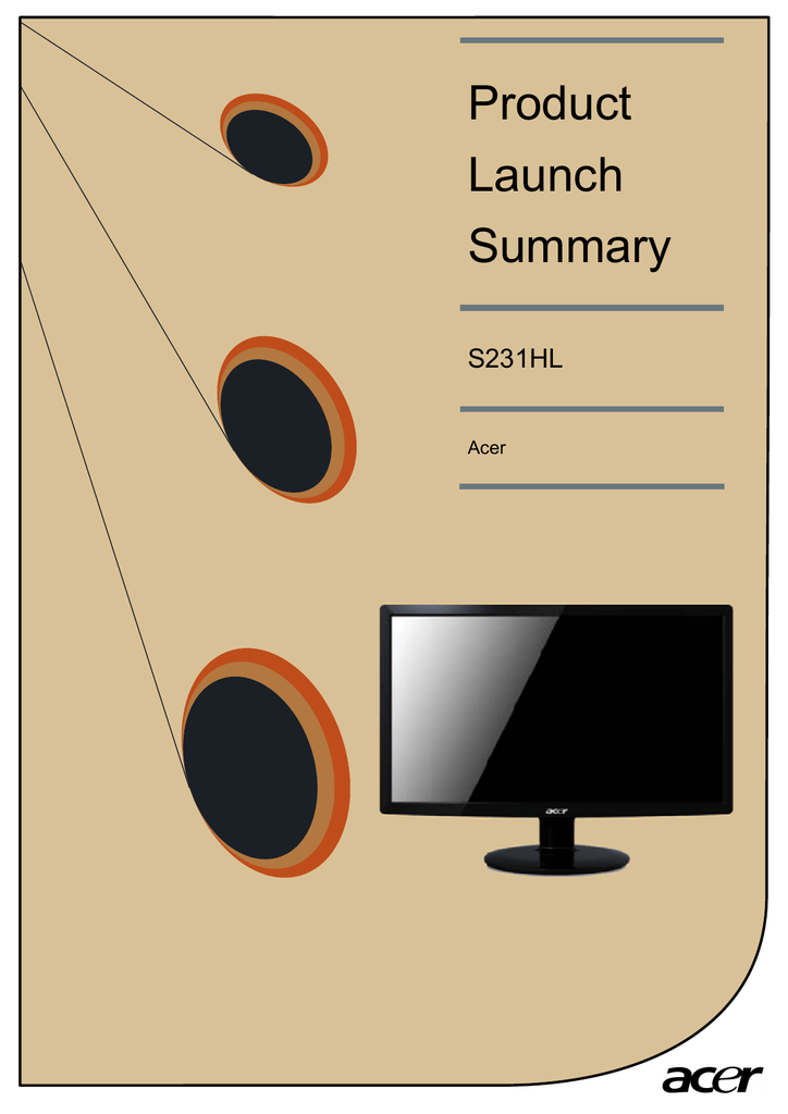 Acer S231HL Brochure \u0026 Specs | Manualzz