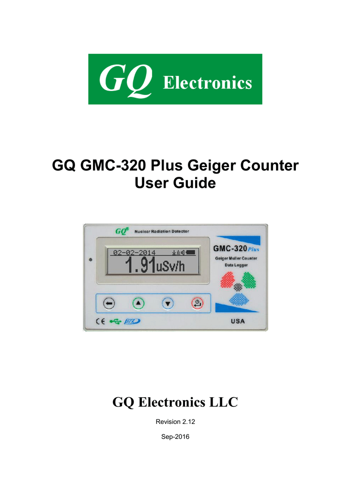 GQ GMC320 Plus Geiger Counter User Guide GQ Electronics LLC Manualzz