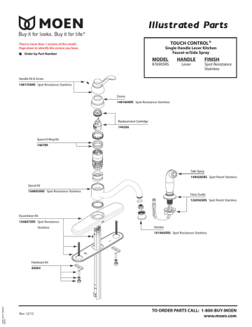 Moen Banbury Single-handle Standard Kitchen Faucet With Side Sprayer In 