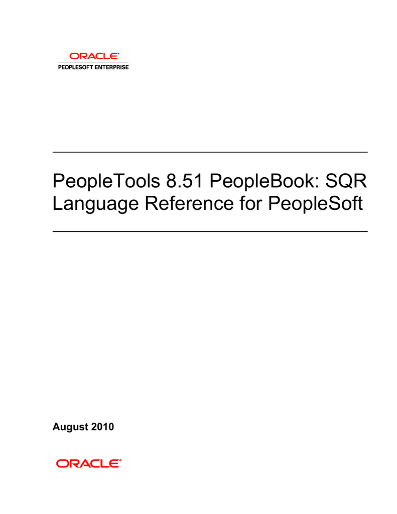 Sqr commands in peoplesoft