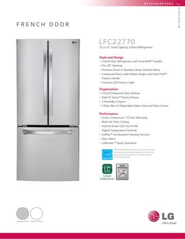26+ Lfc22770st 22 cu ft french door refrigerator info