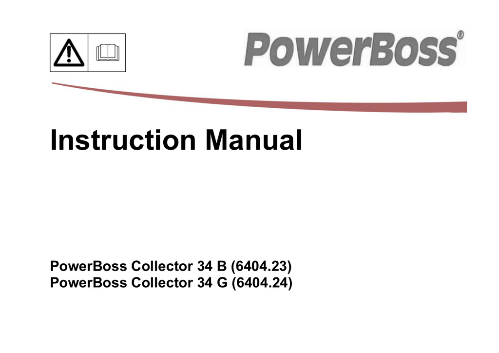 PowerBoss Collector 34 G Instruction manual Manualzz