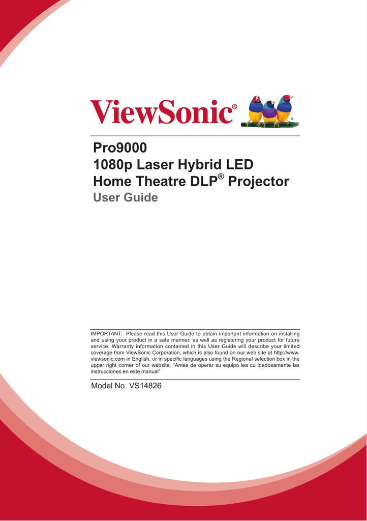 ViewSonic Pro9000 Projector User Manual Manualzz
