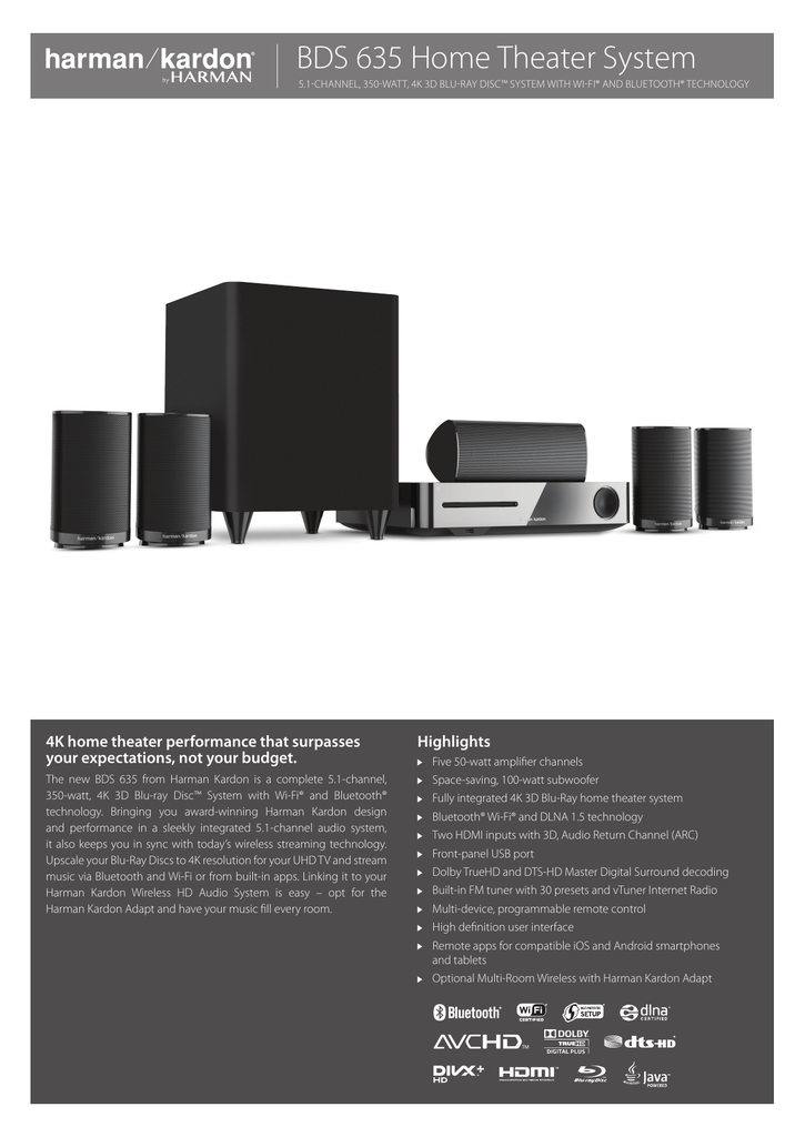 BDS 635 Home Theater System | Manualzz