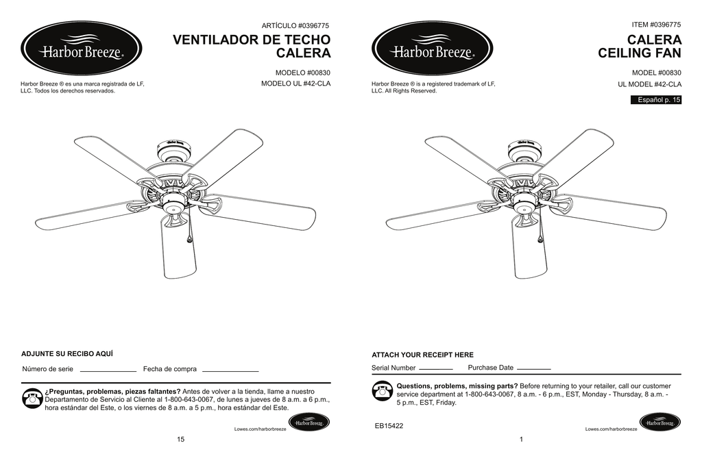 Calera Ceiling Fan Techo Alera Manualzz Com