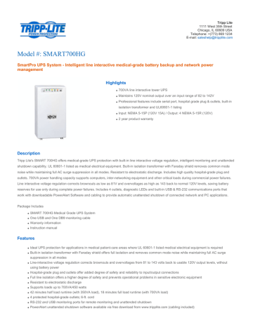 Model #: SMART700HG | Manualzz