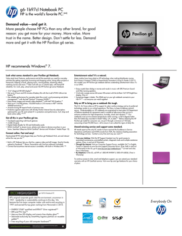 Hp Pavilion Data Sheet Manualzz