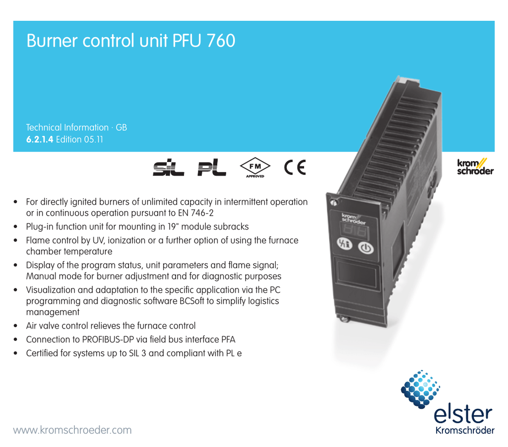 Kromschroder PFU 760 Technical Information Manualzz