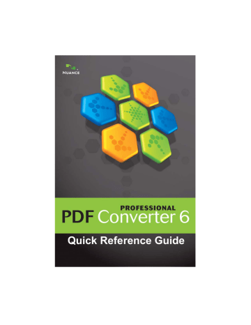 Nuance PDF Converter 6.0 Professional Quick Reference Guide | Manualzz
