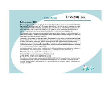 Lexmark Color Jetprinter Z42 User manual | Manualzz