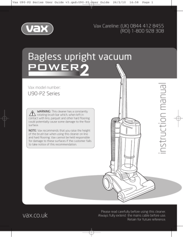 Vacuum Cleaner Belt For Vax Power 2 Pet U90-P2-P 2 Pack 