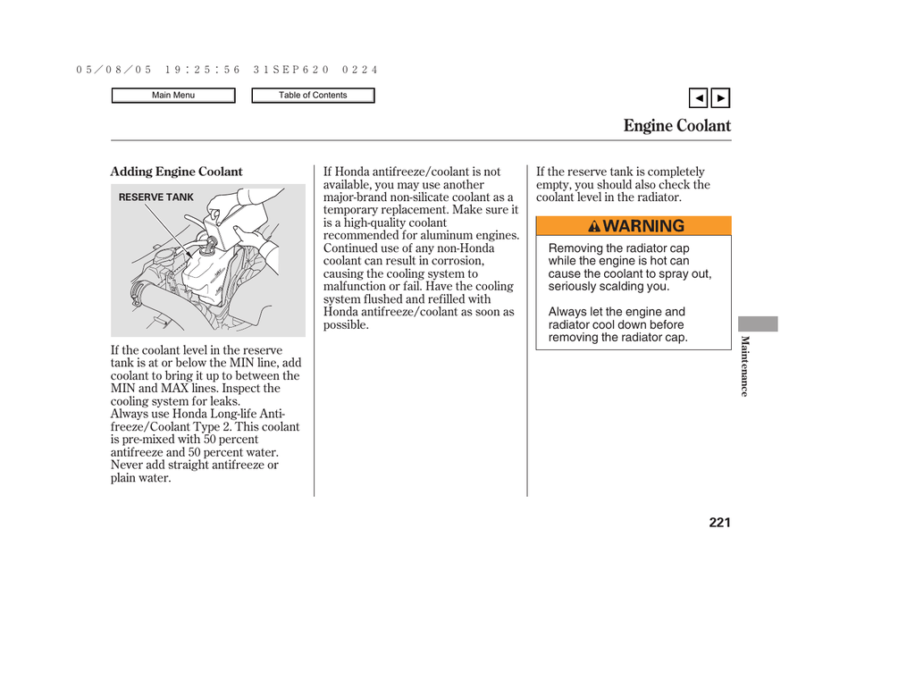 Engine Coolant  Manualzz