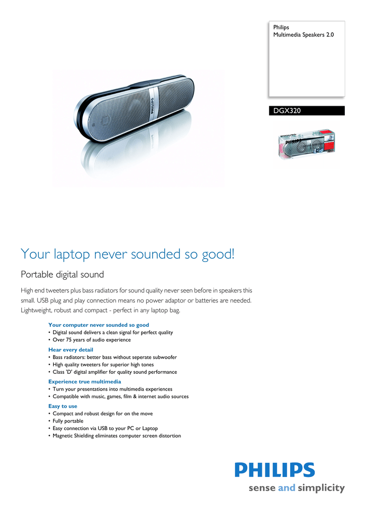 philips 2.0 speakers with usb plug