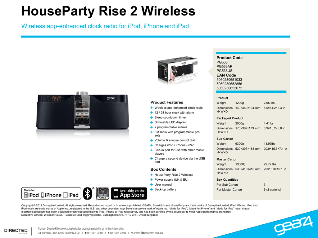 gear4 houseparty go 2