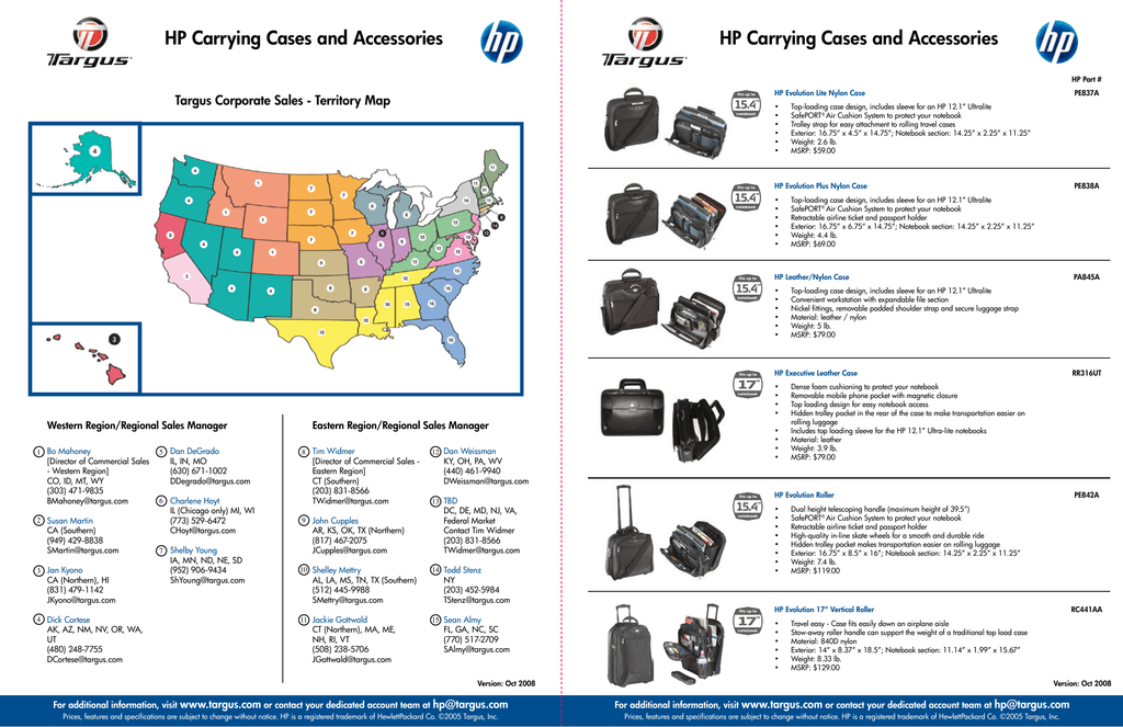 targus hp evolution nylon backpack
