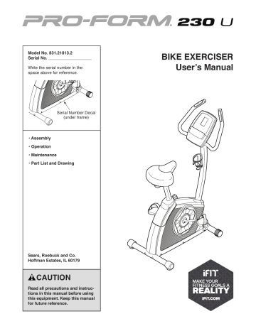 proform 230u exercise bike