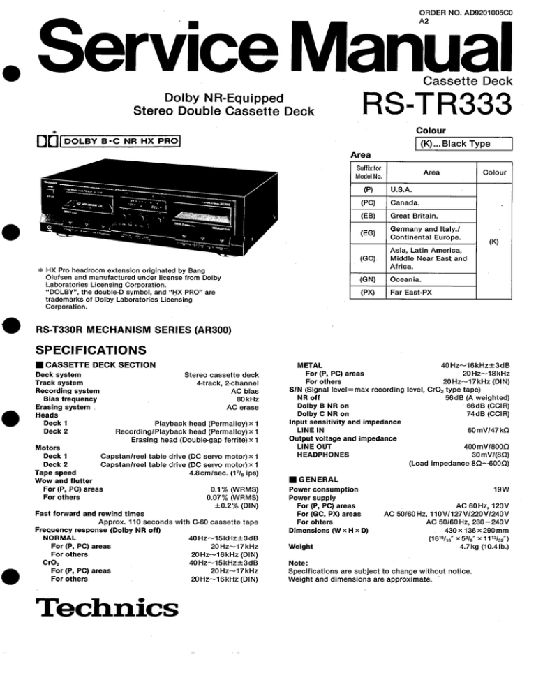 Technics Rs Tr 333 Service Manual Manualzz