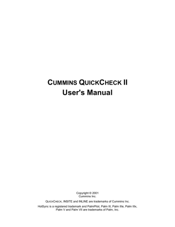 QuickCheck II User`s Manual | Manualzz