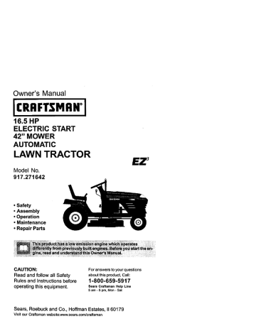 Sears lawn tractor | Manualzz