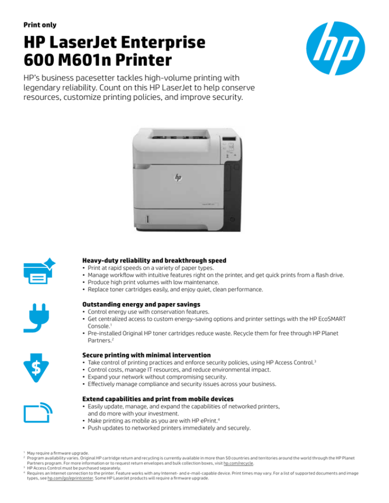 hp laserjet 600 printer