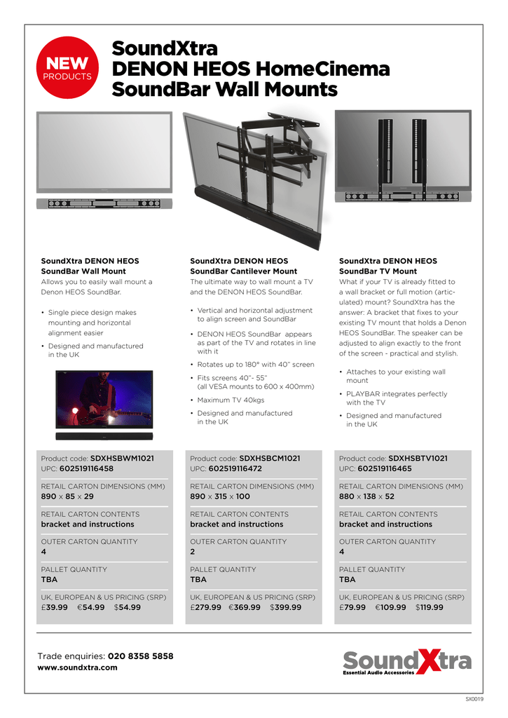 heos soundbar wall mount