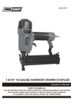 TOOL SHOP 1-9/16'' 18 GAUGE NARROW CROWN STAPLER Operator's Manual