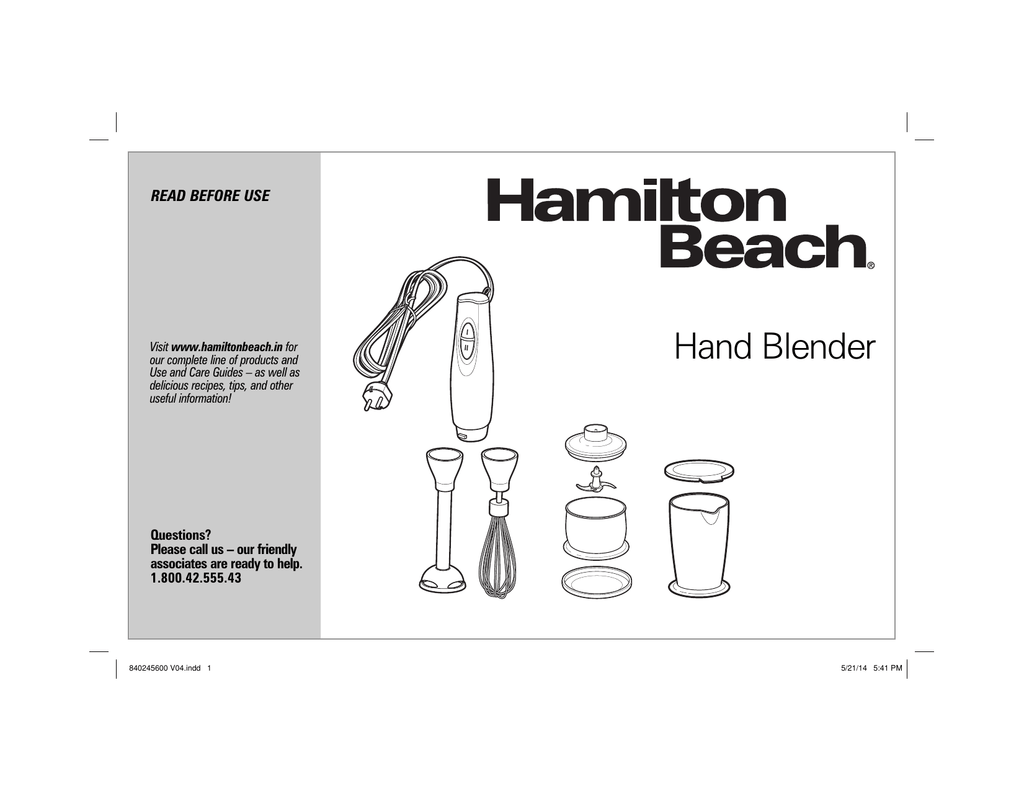Print Specs - Hamilton Beach | Manualzz