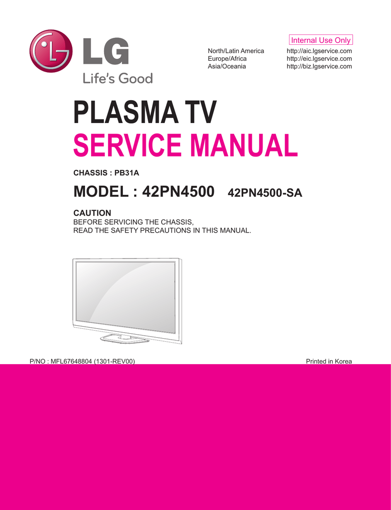 Plasma Tv Service Manual