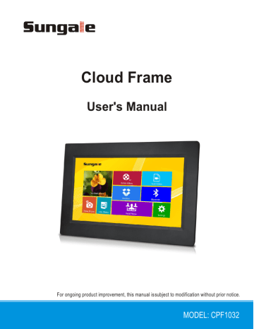 Sungale CPF1032 Cloud Frame manual | Manualzz