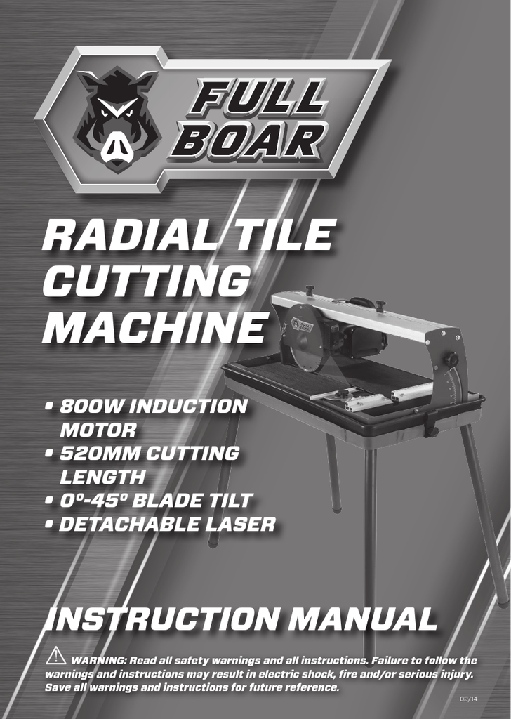 radial tile cutting machine | Manualzz